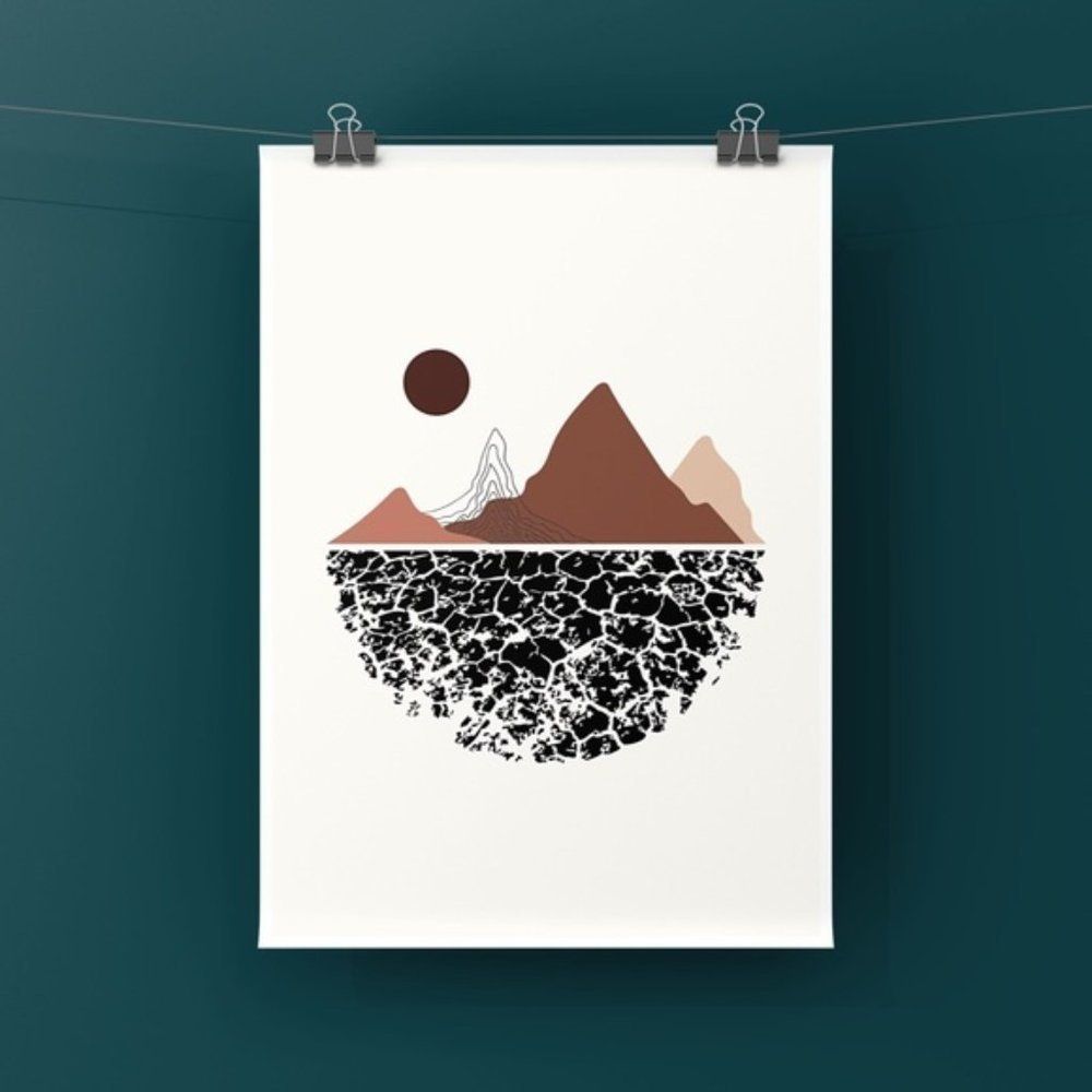 Modern minimalist boho abstract wall art print